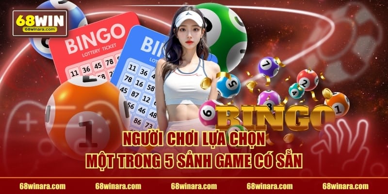 Người chơi lựa chọn một trong 5 sảnh game có sẵn